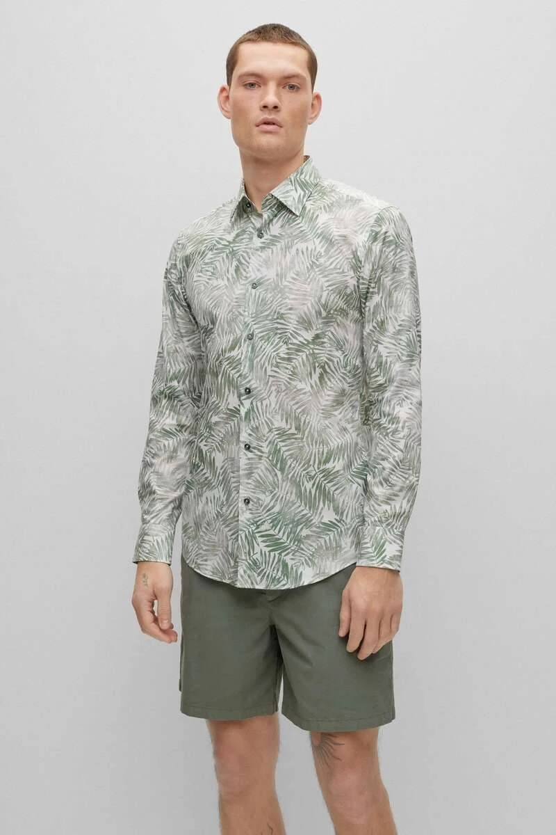 Hugo Boss BOSS Slim Fit Hemd Grün, Gemustert 5 Hugo Boss BOSS Slim Fit Hemd Grün, Gemustert – Bild 3