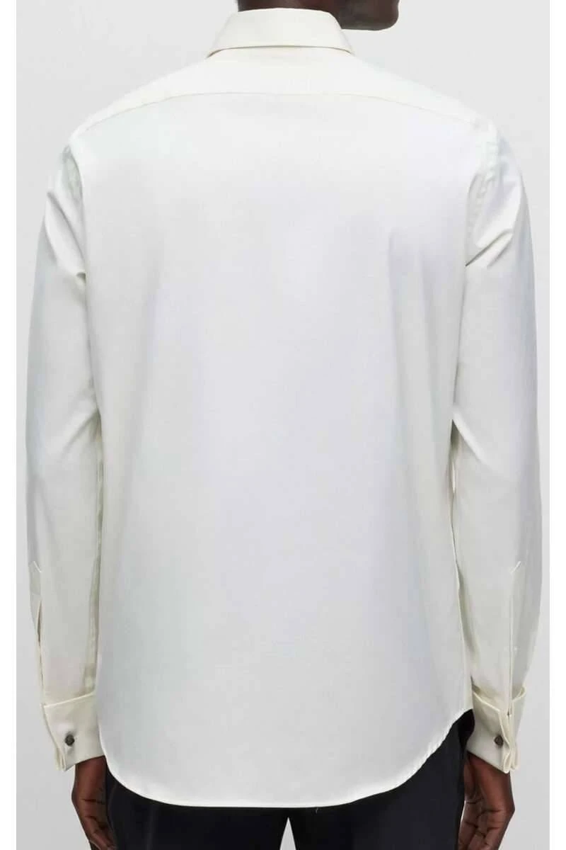 Hugo Boss BOSS Regular Fit Hemd Natur, Einfarbig 6 Hugo Boss BOSS Regular Fit Hemd Natur, Einfarbig – Bild 4
