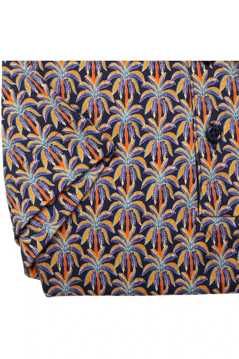 Desoto Casual Slim Fit Poloshirt Blau/orange, Gemustert 5 Desoto Casual Slim Fit Poloshirt Blau/orange, Gemustert – Bild 3