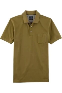 OLYMP Klassik Modern Fit Poloshirt Khaki, Einfarbig