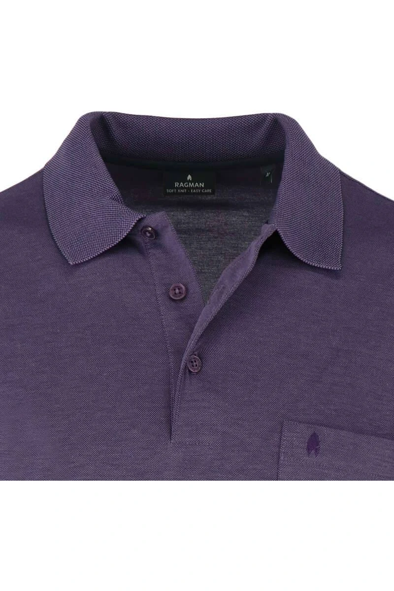RAGMAN Regular Fit Longsleeve Poloshirt Lila, Einfarbig 4 RAGMAN Regular Fit Longsleeve Poloshirt Lila, Einfarbig – Bild 2