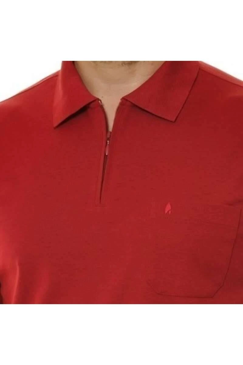 RAGMAN Modern Fit Longsleeve Poloshirt Erdbeere, Einfarbig 3 RAGMAN Modern Fit Longsleeve Poloshirt Erdbeere, Einfarbig – Bild 2