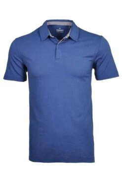 RAGMAN Soft Knit Body Fit Poloshirt Blau, Einfarbig