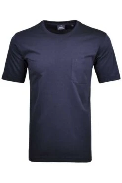 RAGMAN SoftknitRegular Fit T-Shirt Rundhals Marine,Einfarbig