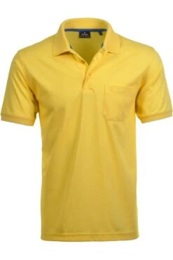 RAGMAN Soft Knit Regular Fit Poloshirt Gelb, Einfarbig