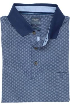 OLYMP Modern Fit Longsleeve Poloshirt Royal, Einfarbig
