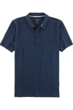 OLYMP Casual Modern Fit Poloshirt Rauchblau, Kariert
