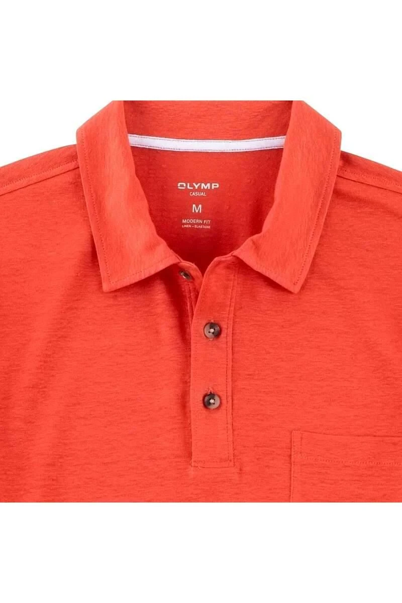 OLYMP Casual Modern Fit Poloshirt Ziegelrot, 4 OLYMP Casual Modern Fit Poloshirt Ziegelrot, – Bild 2