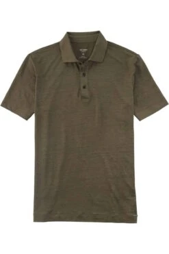 OLYMP Level Five Casual Body Fit Poloshirt Oliv, Einfarbig