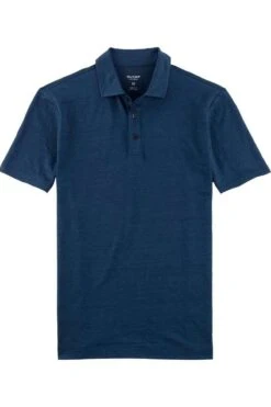 OLYMP Level Five Casual Body Fit Poloshirt Rauchblau, Einfarbig