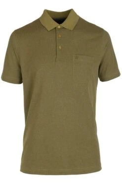 RAGMAN Soft Knit Regular Fit Poloshirt Ocker, Einfarbig