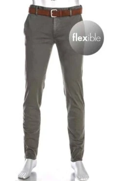 Alberto Rob Slim Fit Herren Chino Militärgrün,Einfarbig