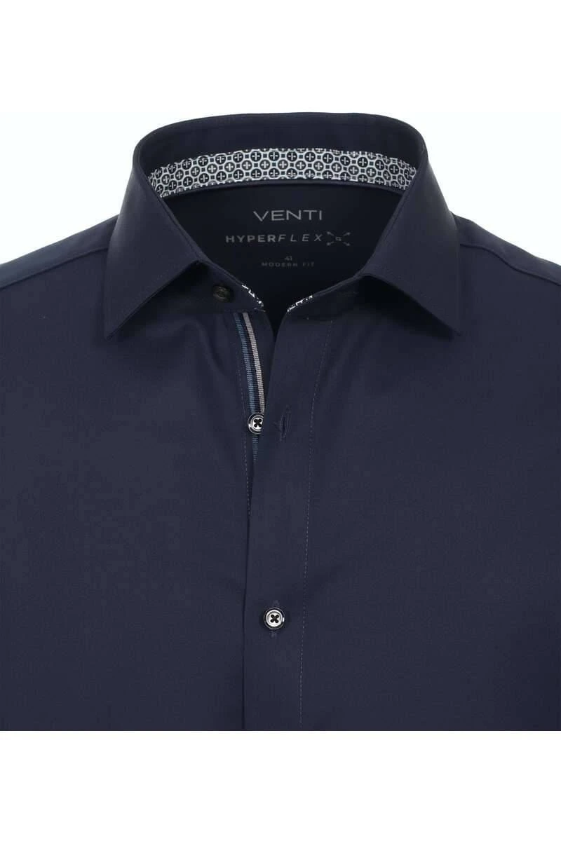 Venti Modern Fit Hemd Navy, Einfarbig 4 Venti Modern Fit Hemd Navy, Einfarbig – Bild 2
