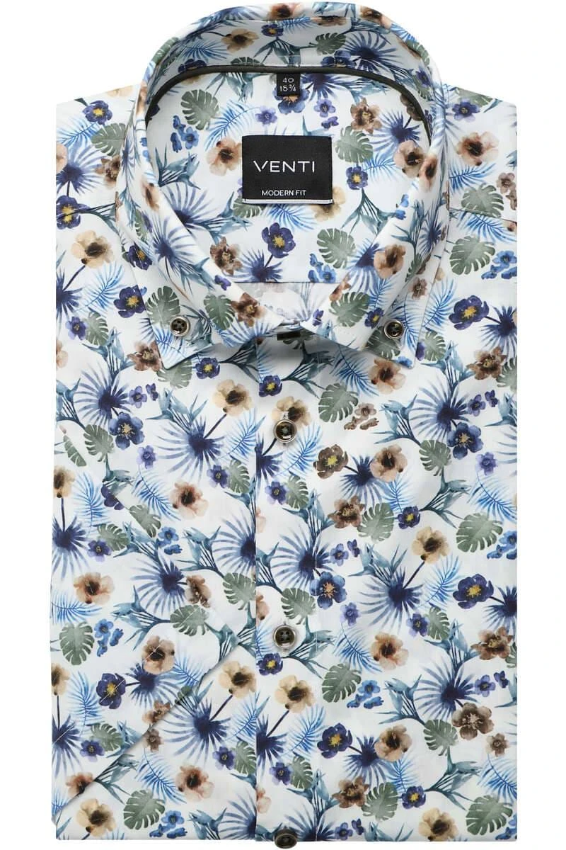 Venti Modern Fit Hemd Weiss, Gemustert 3 Venti Modern Fit Hemd Weiss, Gemustert