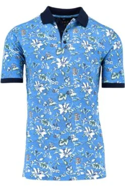 Marvelis Casual Modern Fit Poloshirt Marine, Blumen