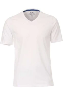 Redmond Regular Fit T-Shirt V-Ausschnitt Weiss,Einfarbig