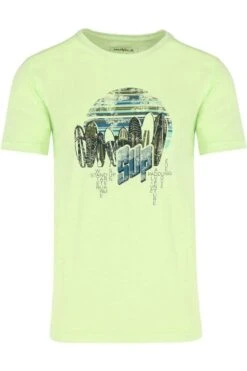 Marvelis CasualModern Fit T-Shirt Rundhals Hellgrün,Gemustert