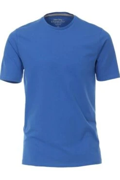 Redmond Regular Fit T-Shirt Rundhals Blau,Einfarbig