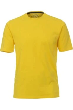 Redmond CasualRegular Fit T-Shirt Rundhals Gelb,Einfarbig