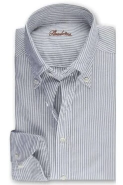 Stenströms Fitted Body Hemd Beige, Gestreift