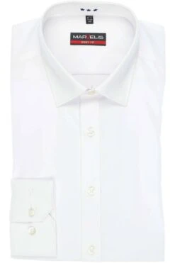 Marvelis Body Fit Hemd Weiss, Einfarbig