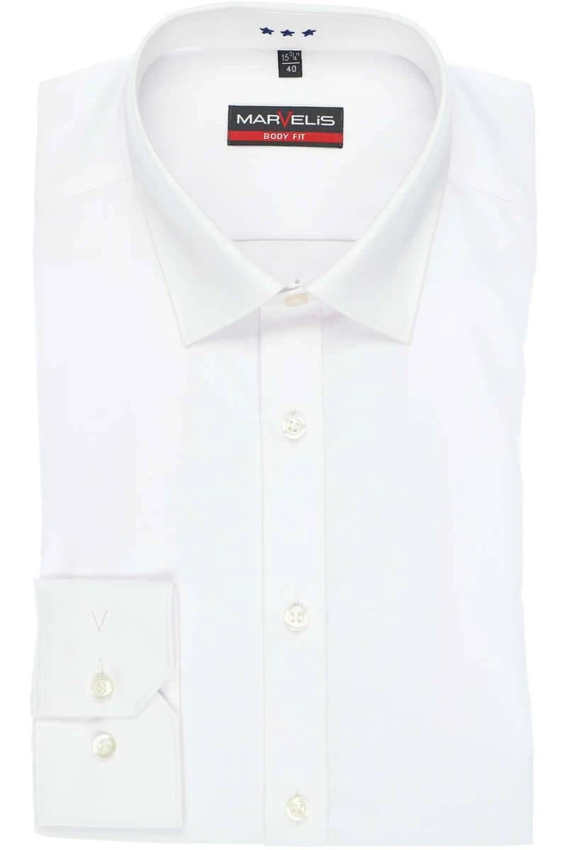 Marvelis Body Fit Hemd Weiss, Einfarbig 3 Marvelis Body Fit Hemd Weiss, Einfarbig