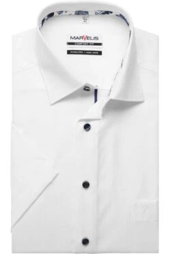 Marvelis Comfort Fit Hemd Weiss, Einfarbig