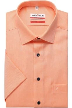 Marvelis Modern Fit Hemd Orange, Faux-uni