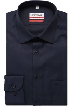 Marvelis Modern Fit Hemd Marine, Faux-uni