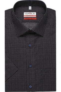 Bekleidung Rabatt Serie 11 Marvelis Modern Fit Hemd Marine/rot/weiss, Gemustert
