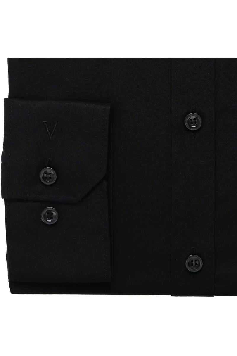 Marvelis Super Slim Hemd Schwarz, Einfarbig 5 Marvelis Super Slim Hemd Schwarz, Einfarbig – Bild 3
