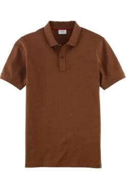 OLYMP Level Five Classic Body Fit Poloshirt Braun, Einfarbig