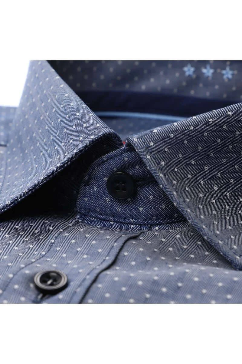 Marvelis Body Fit Hemd Marine, Gepunktet 4 Marvelis Body Fit Hemd Marine, Gepunktet – Bild 2
