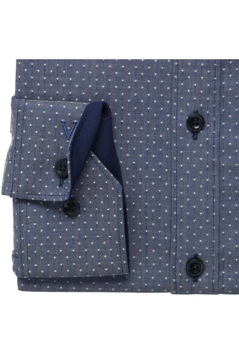 Marvelis Body Fit Hemd Marine, Gepunktet 5 Marvelis Body Fit Hemd Marine, Gepunktet – Bild 3