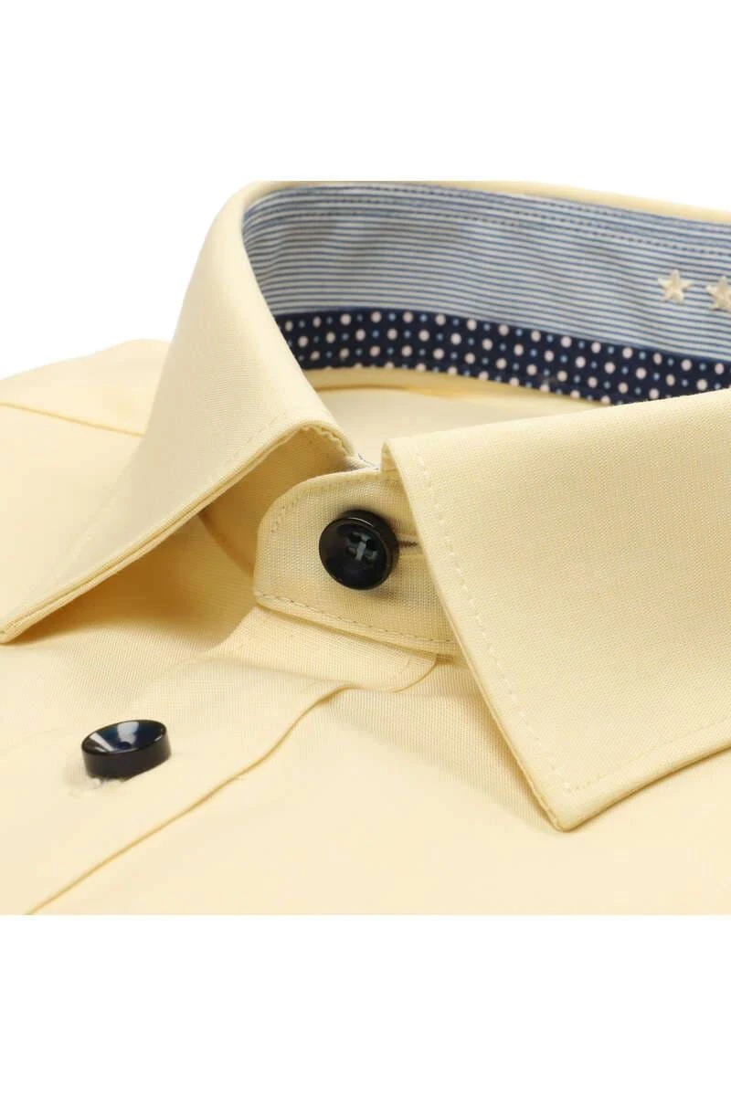 Marvelis Body Fit Hemd Zitronengelb, Faux-uni 4 Marvelis Body Fit Hemd Zitronengelb, Faux-uni – Bild 2