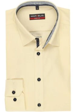 Marvelis Body Fit Hemd Zitronengelb, Faux-uni