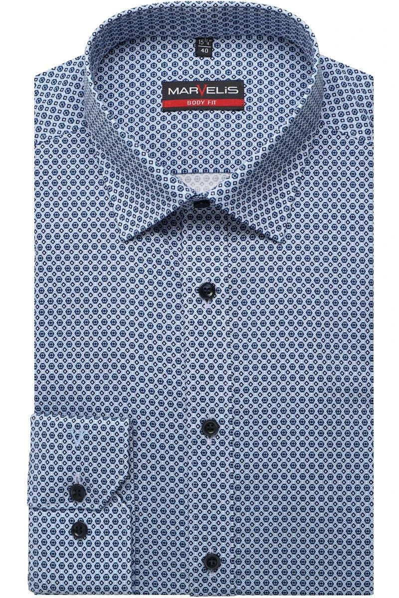 Marvelis Body Fit Hemd Blau/weiss, Gemustert 3 Marvelis Body Fit Hemd Blau/weiss, Gemustert