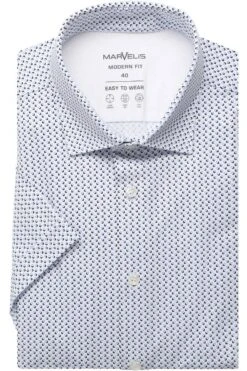 Marvelis Modern Fit Jerseyhemd Bleu, Gemustert