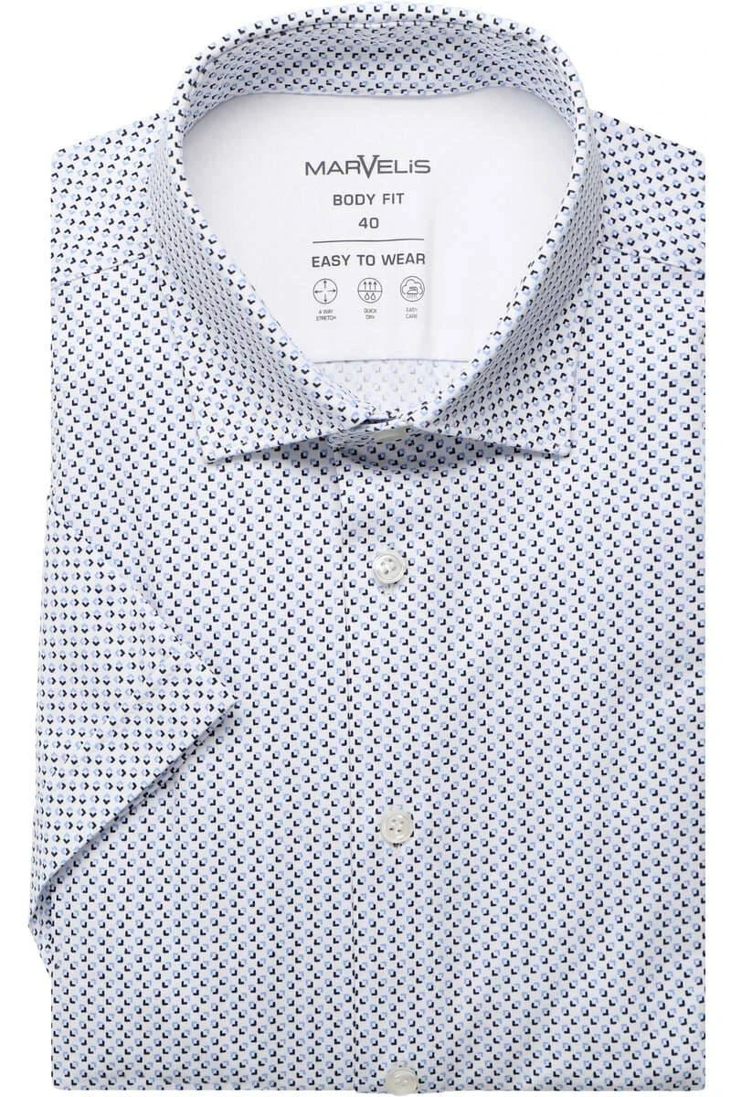 Marvelis Body Fit Jerseyhemd Bleu, Gemustert 3 Marvelis Body Fit Jerseyhemd Bleu, Gemustert