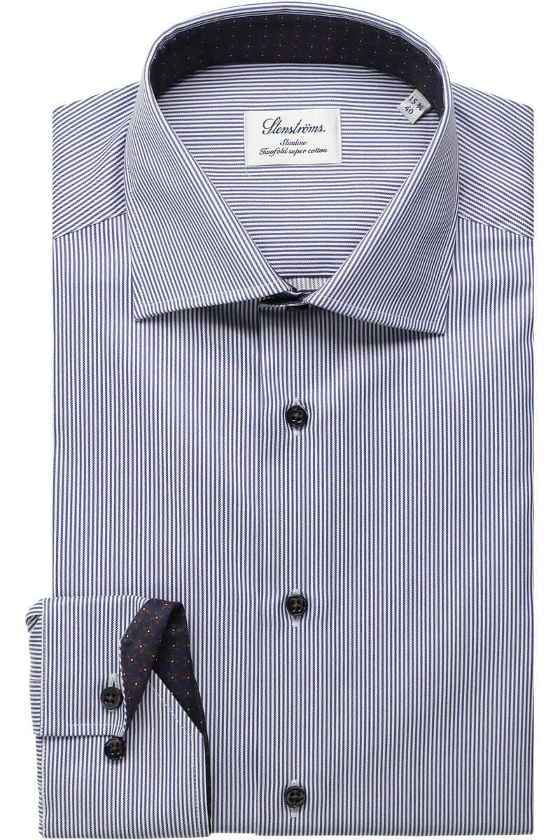 Stenströms Slimline Hemd Blau/weiss, 3 Stenströms Slimline Hemd Blau/weiss,