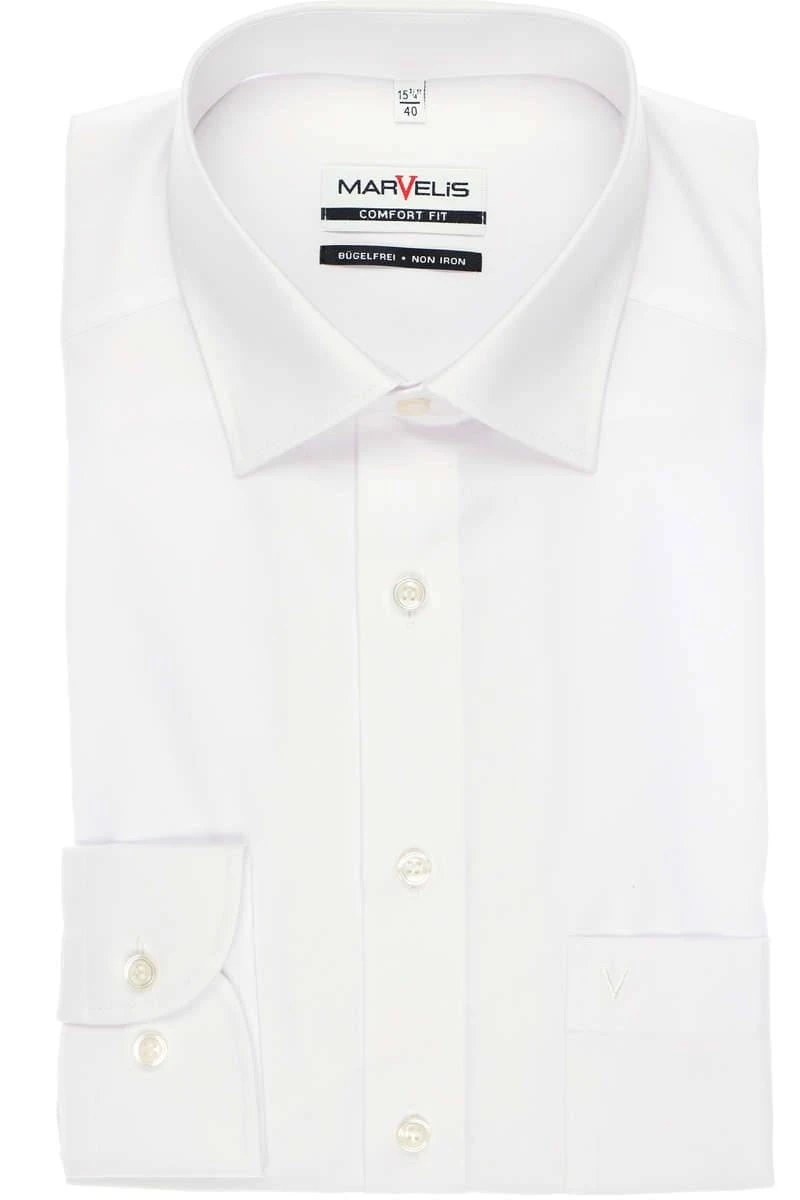 Marvelis Comfort Fit Hemd Weiss, Einfarbig 3 Marvelis Comfort Fit Hemd Weiss, Einfarbig
