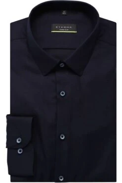 ETERNA Super Slim Hemd Marine, Strukturiert
