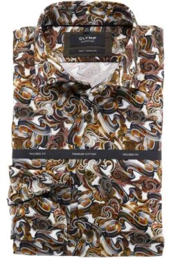 OLYMP SIGNATURE Soft Business Tailored Fit Hemd Nachtblau, Gemustert