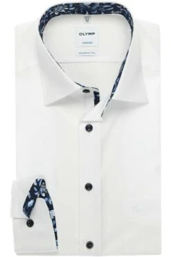 OLYMP Tendenz Modern Fit Hemd Weiss, Einfarbig
