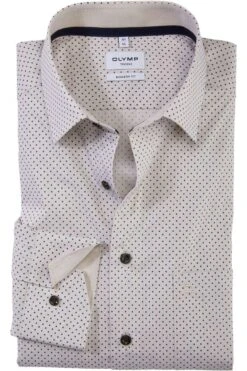 OLYMP Tendenz Modern Fit Hemd Blau/beige, Gepunktet