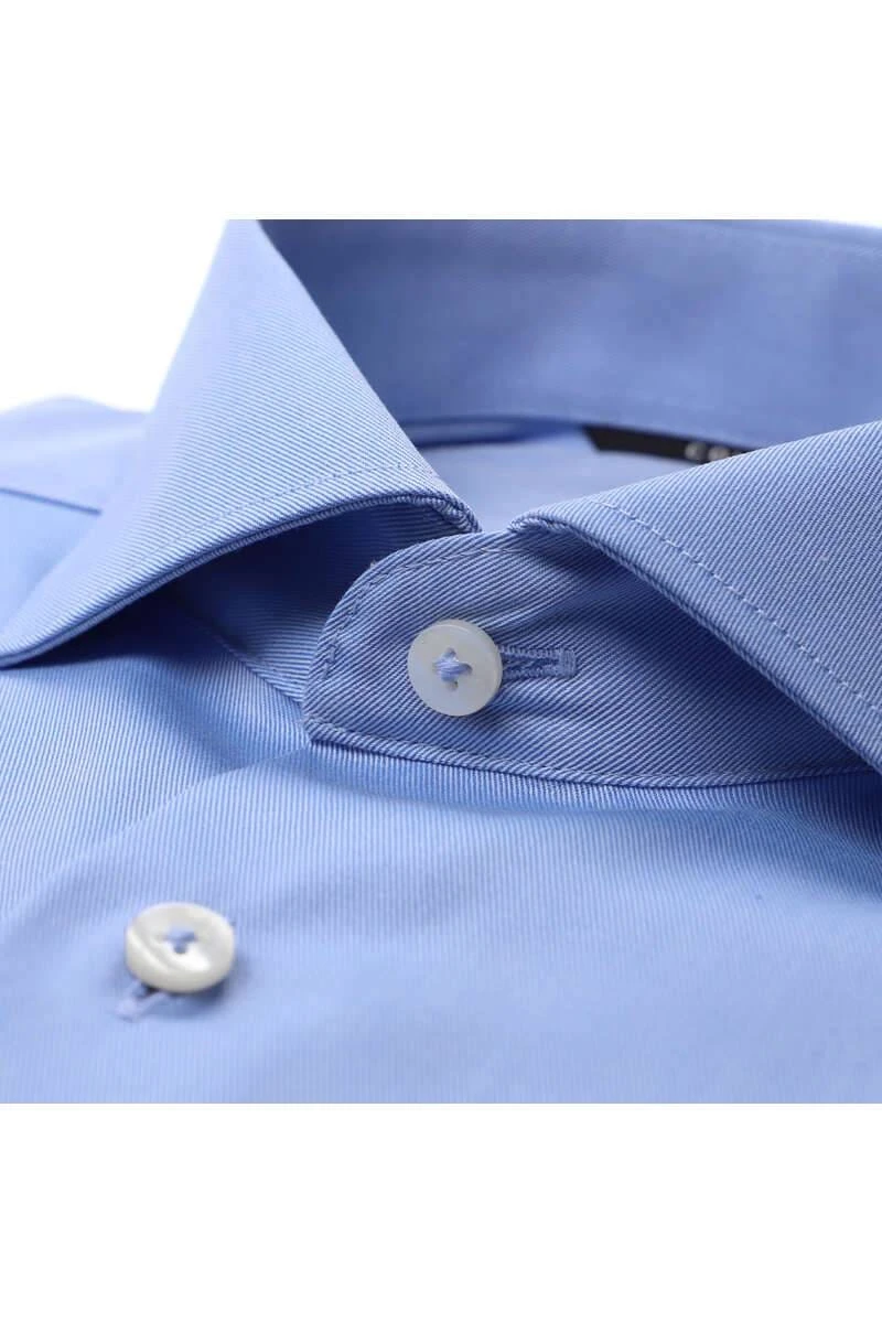 ETERNA Slim Fit Hemd Blau, Einfarbig 4 ETERNA Slim Fit Hemd Blau, Einfarbig – Bild 2