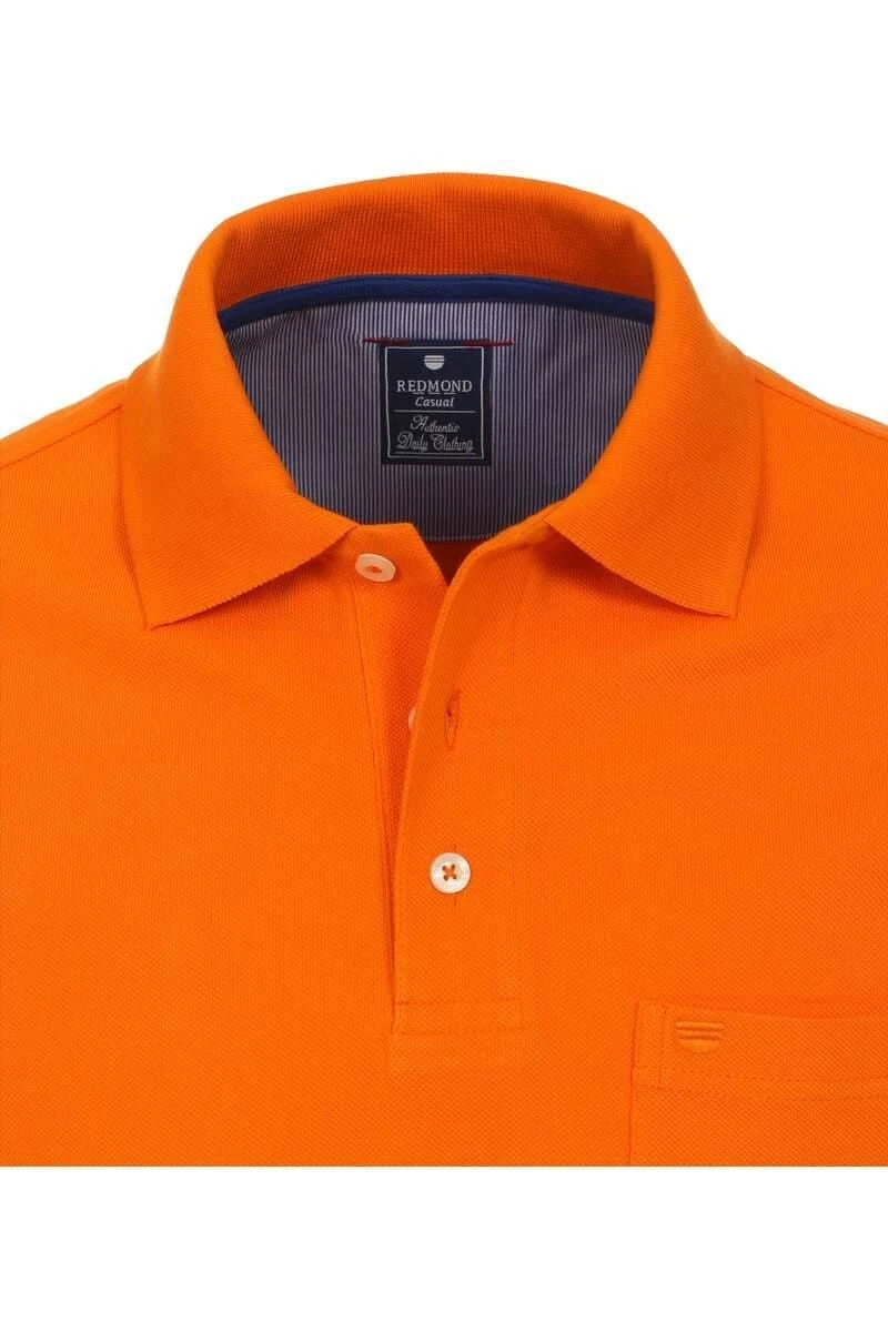 Redmond Casual Regular Fit Poloshirt Orange, Einfarbig 4 Redmond Casual Regular Fit Poloshirt Orange, Einfarbig – Bild 2
