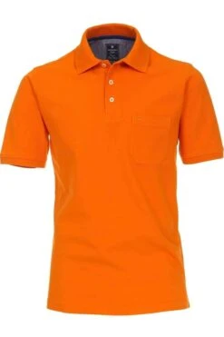Redmond Casual Regular Fit Poloshirt Orange, Einfarbig