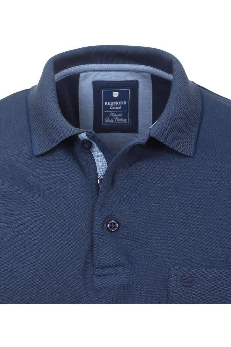 Redmond Casual Poloshirt Dunkelblau, Einfarbig 4 Redmond Casual Poloshirt Dunkelblau, Einfarbig – Bild 2