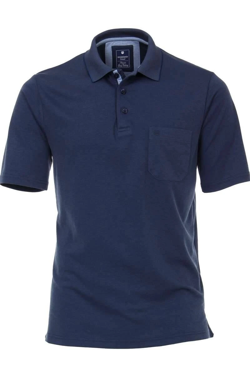 Redmond Casual Poloshirt Dunkelblau, Einfarbig 3 Redmond Casual Poloshirt Dunkelblau, Einfarbig